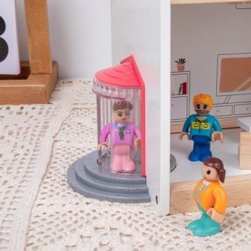 Большой деревянный двухэтажный кукольный домик, набор мебели и аксессуаров для лифта XXL