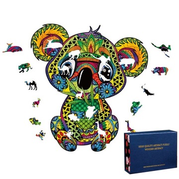 Puzzle Drewniane Premium pudełko na prezent koala