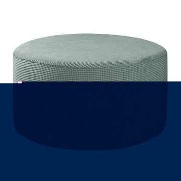 Round Ottoman cover Footstool Protector Green