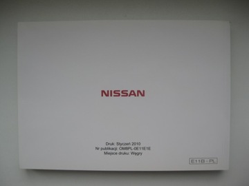 Nissan Note I 2006-2012 Polska instrukcja obsługi Nissan Note 2010r orygina
