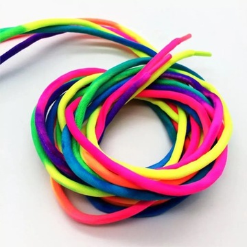 1 Pair Round Rainbow Shoelaces Canvas Athletic Shoelace Sport Sneaker Shoe