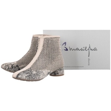 Buty Damskie Botki Maciejka Ażurowe Szare 04937-03