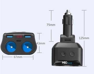 ROZDZIELACZ GNIAZDA ZAPALNICZKI USB QC PD CD2