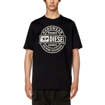 T-shirt z nadrukiem czarny Diesel S