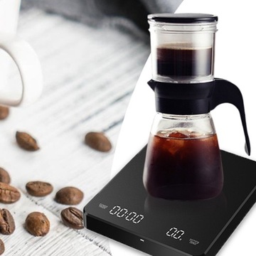 ЭЛЕКТРИЧЕСКИЕ КУХОННЫЕ ВЕСЫ СВЕТОДИОДНЫЕ 0,1 Г, КОФЕЙНЫЕ ВЕСЫ С ТАЙМЕРОМ, 1-3000 Г