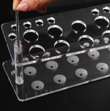 Akrylowy bezbarwny holder stojak na pędzle