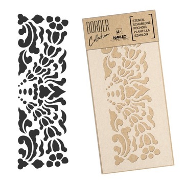 Szablon Malarski BORDIURA Wielorazowy 21x45cm Border RZYMSKIE KWIATY Dekor