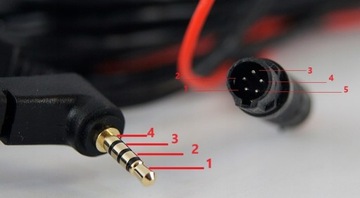 5-контактный кабель камеры заднего вида 5-контактный кабель Кабель камеры 5-контактный разъем 2,5 мм