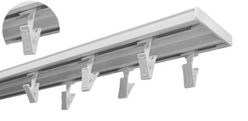 SZYNA SUFITOWA ALUMINIOWA Premium PODWÓJNA 200 cm KPL + ŻABKI