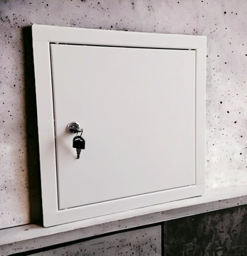 Дверь ревизионная белая металлическая KEY 40х40 ОЦИНКОВАННАЯ - для прилавка