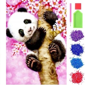 HAFT DIAMENTOWY MOZAIKA DIAMENTOWA 5D PANDA