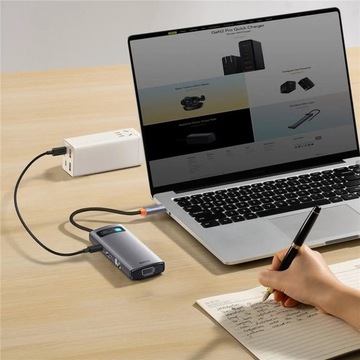 Адаптер BASEUS HUB 7in1 Type C на 3x USB3.0/PD/HDMI/VGA/