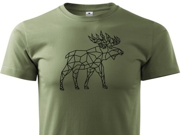 Myśliwska koszulka T-shirt moro – wzór Łoś – 3XL