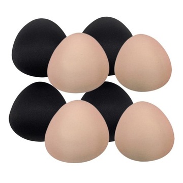 4 pary wkładek z gąbką do biustonosza Push Up Bust Enhancer Czarny Nude