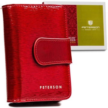 PETERSON portfel damski skórzany elegancki średniej wielkości RFID