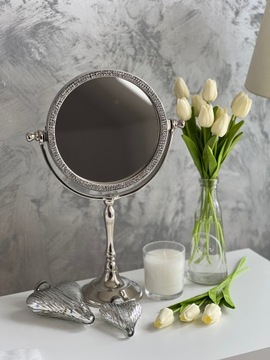 НАСТОЛЬНОЕ ЗЕРКАЛО МЕТАЛЛИЧЕСКОЕ ГЛАМУРНОЕ ДЕКОРАТИВНОЕ ЗЕРКАЛО