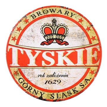 Plakat Tabliczka metalowa ozdobna retro vintage TYSKIE