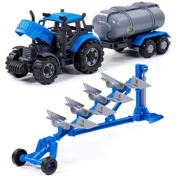 TRAKTOR CIĄGNIK Z MASZYNĄ ROLNICZĄ BECZKOWÓZ PROGR