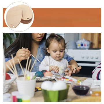 10 шт. ДЕКОРАТИВНАЯ ДЕРЕВЯННАЯ ЩЕПКА 100 ММ С ОТВЕРСТИЕМ В ФОРМЕ ЯЙЦА