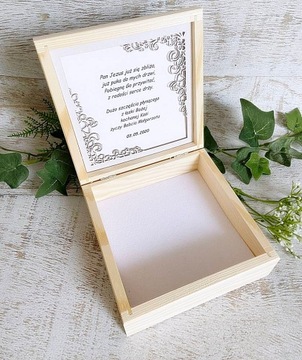 Сувенирная коробочка для причастия, экошкатулка с девочкой + бесплатный ангелочек