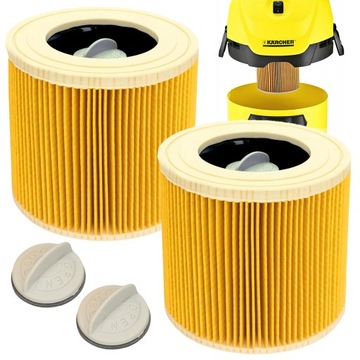 2x FILTR DO ODKURZACZA KARCHER WD3 WD2 KWD3 MV2 MV3 SE4001 4002 V17 V15 V12
