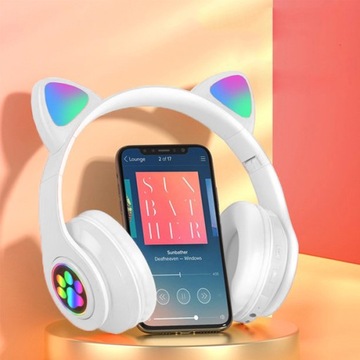 НАУШНИКИ ДЕТСКИЕ БЕСПРОВОДНЫЕ КОШАЧЬИ УШИ RGB Детские ИГРОВЫЕ