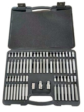 НАБОР БИТ TORX 75 ЭЛЕМЕНТОВ IMBUS SPLINE RIBE КОРОБКА
