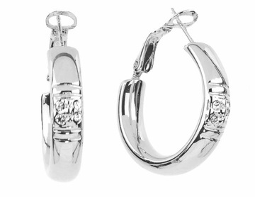 SREBRNE KOLCZYKI KOŁA KÓŁKA SZEROKIE z cyrkoniami SWAROVSKI grube Colibra