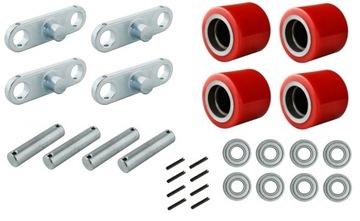 ZESTAW ŁĄCZNIKÓW I ROLEK 80X70 WÓZEK PALETOWY AC25