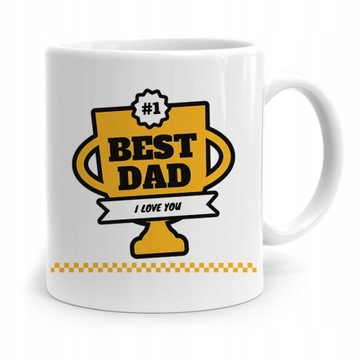 KUBEK NA DZIEŃ OJCA DLA TATY BEST DAD I LOVE YOU z Nadrukiem ze Zdjęciem