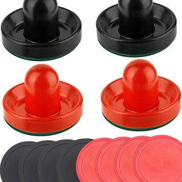 Толкатели и шайбы для аэрохоккея с зеленым фетровым дном. Стандарт.