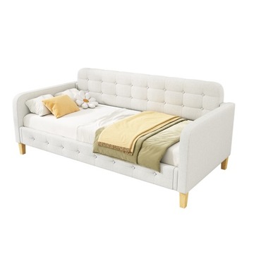 SOFA ROZKŁADANA 90*200CM GUZIKOWA DEKORACJA PAZNOKCI PROSTA I MODNA BEŻOWA