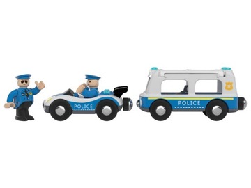 Zestaw na tory drewniane Policja zestaw 3+