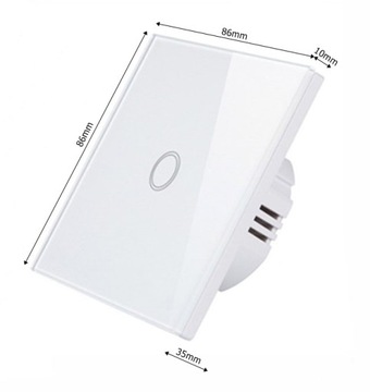 Сенсорное стекло, светодиодный выключатель света fi60, одинарный, белый APPIO