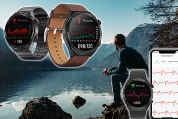 SMARTWATCH ZEGAREK MĘSKI ROZMOWY EKG 3 PASKI SPORT MENU PL