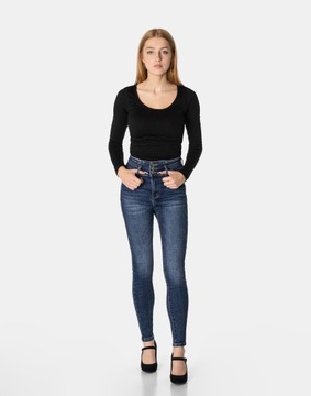 Spodnie Damskie Jeansy Rurki SKINNY Jeansowe Wysoki Stan Dżinsy 5202 W31