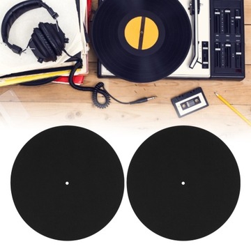 2 ШТ. SLIPMATS GRAMMOPHONE SLIPMAT ЧЕРНЫЙ ВОЙЛОК