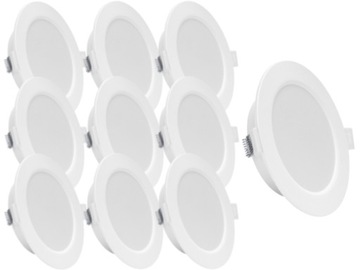 10x Lampka Sufitowa Wpuszczana LED 6W Slim Ciepła Płaski Panel Podtynkowy