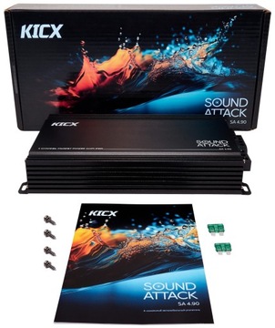 Wzmacniacz CAR AUDIO 4-kanałowy 4x90/130W 2x260W - KICX Sound Attack 4.90