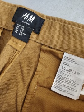 H&M Jeansowe MUSZTARDOWE SPODNIE CHINO rozm 48