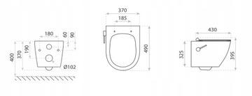 Туалетный набор для флеш -рамы с 2IN1 BIDET BLACK MAT GOLLED MAT