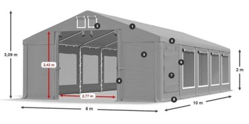 Namiot Magazynowy 6x10m Imprezowy DAS 560 S
