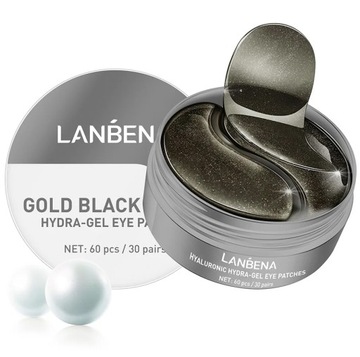 LANBENA 60 SZTUK MASECZKA POD OCZY PŁATKI ŻELOWE HYDROŻELOWE CZARNA PERŁA