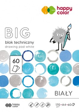 Blok techniczny biały A4 Happy Color