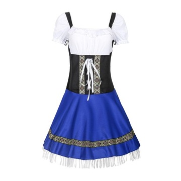 Strój na Oktoberfest Kobiety Niebieskie bawarskie kostiumy Kostiumy na Hall