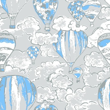 Pieluszki 100% bambus SKY balony BLUE - 75x75 cm