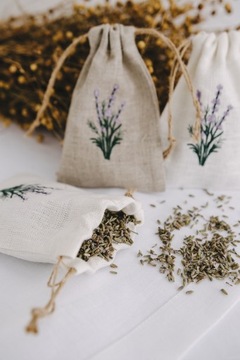 Набор сумок из натурального льна лаванды с вышивкой, экосумки