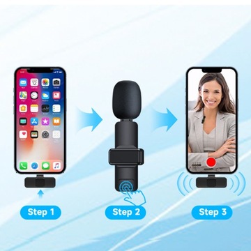 BEZPRZEWODOWY MIKROFON KRAWATOWY DO IOS IPHONE PREZENT NA URODZINY