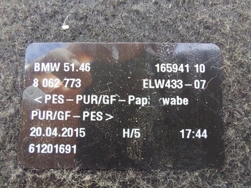 BMW F36 POLIČKA KUFRU ZADNÍ 8062773