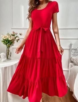 A03 Sukienka Maxi Falbanka SHEIN L